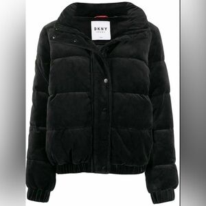 DKNY *NWOT* Women's Sport Velour Puffer Coat, Black